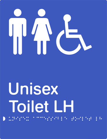 Unisex Accessible Toilet - Left Hand - Moulded - Blue