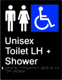 Unisex Accessible Toilet & Shower - Left Hand - Polypropylene - Black / Charcoal