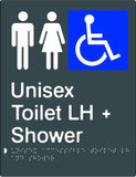 Unisex Accessible Toilet & Shower - Left Hand - Polypropylene - Black / Charcoal