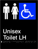 Unisex Accessible Toilet - Left Hand - Polypropylene - Black / Charcoal
