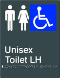 Unisex Accessible Toilet - Left Hand - Polypropylene - Black / Charcoal