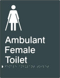 Female Ambulant Toilet - Polypropylene - Black / Charcoal