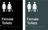 Female & Female Ambulant Toilets - Polypropylene - Black / Charcoal
