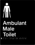 Male Ambulant Toilet - Polypropylene - Black / Charcoal