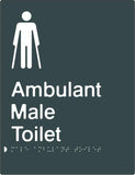 Male Ambulant Toilet - Polypropylene - Black / Charcoal