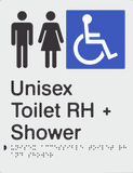 Unisex Accessible Toilet & Shower - Right Hand  - Moulded - Silver