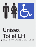 Unisex Accessible Toilet - Left Hand - Moulded - Silver