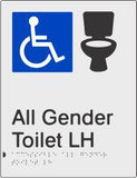 All Gender Accessible Toilet - Left Hand - Polypropylene - Silver
