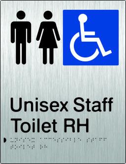 Unisex Accessible Staff Toilet - Right Hand - Stainless Steel