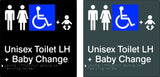 Unisex Accessible Toilet & Baby Change - Left Hand - Polypropylene - Black / Charcoal