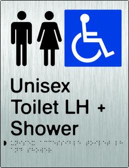 Unisex Accessible Toilet & Shower - Left Hand - Stainless Steel