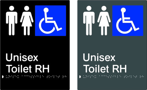 Unisex Accessible Toilet - Right Hand - Polypropylene - Black / Charcoal