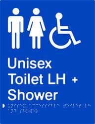 Unisex Accessible Toilet & Shower - Left Hand - Polypropylene - Blue